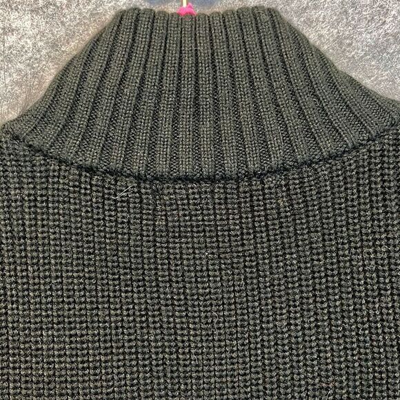 CALVIN KLEIN Women’s Faux Fur Sweater Vest Buckle Front Black Sz Small festival - Picture 14 of 15